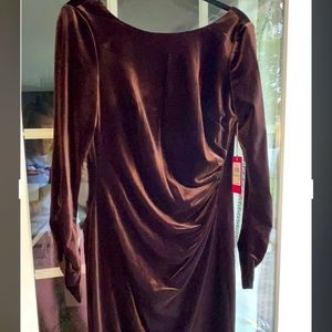 Velvet brown cocktail dress